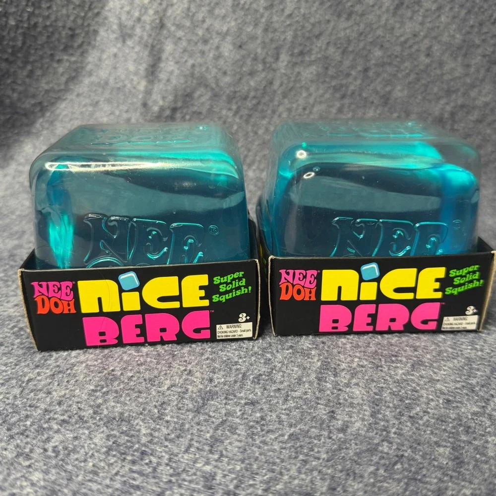 NeeDoh Nice Berg Schylling Blue Ice Cube Stress Toy Fidget 2 Pack 26114HY
